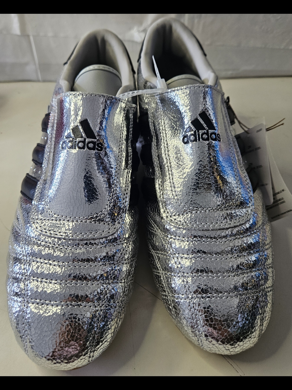 adidas Silver Metallic Slip-On Sneakers